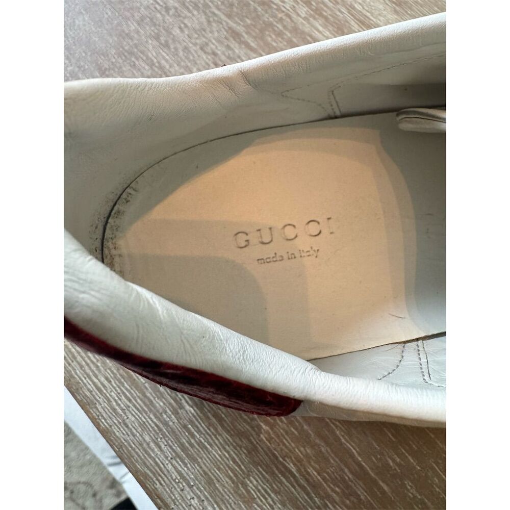 Gucci Women's Ace Studded Pearl Sneakers White Size 7.5 Athletic Shoes - Picture 11 of 14
